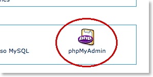 Menú phpMyAdmin